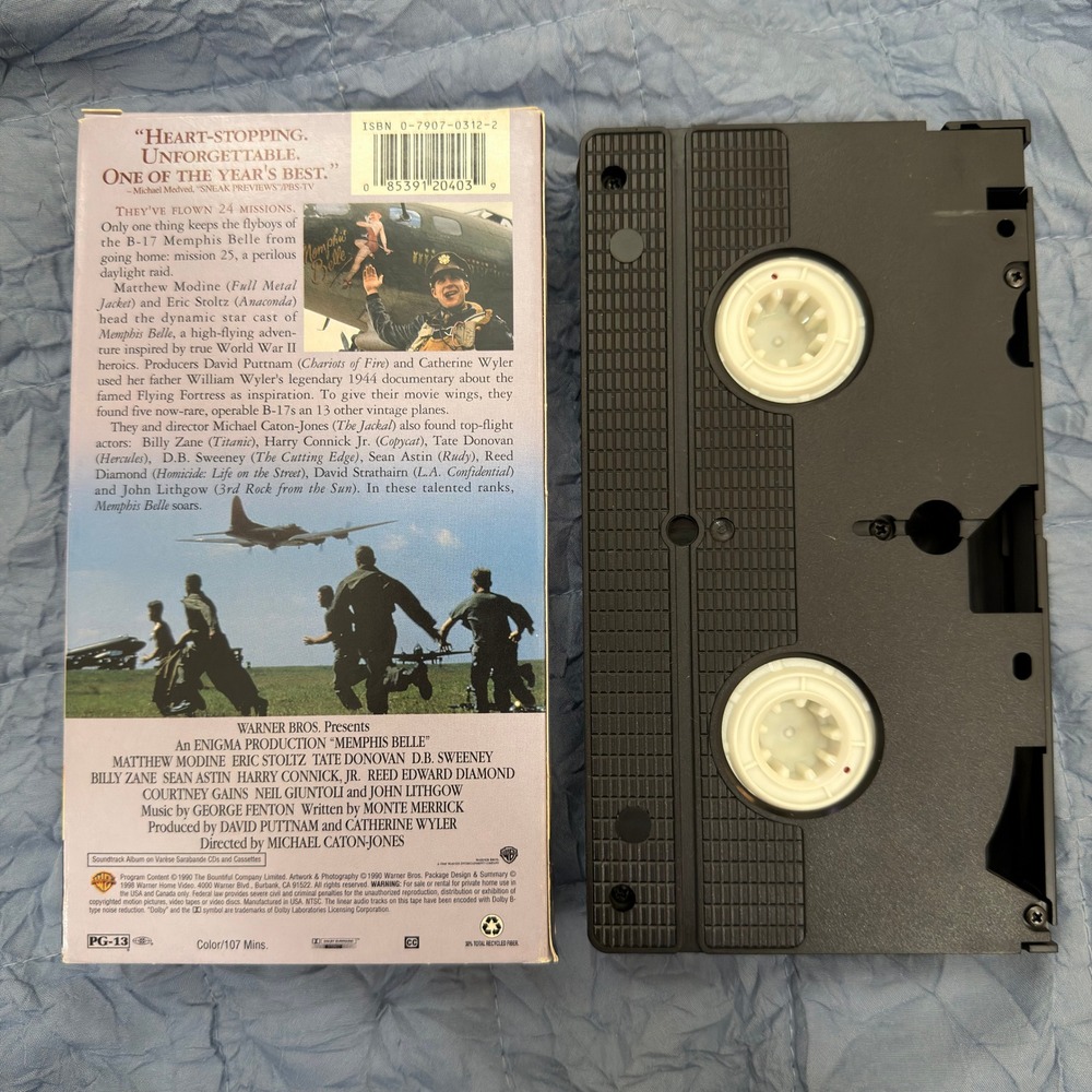 Memphis Belle VHS 1990 Warner Bros Hits WWII Matthew Modine Eric Stoltz 12040 - Picture 2 of 5